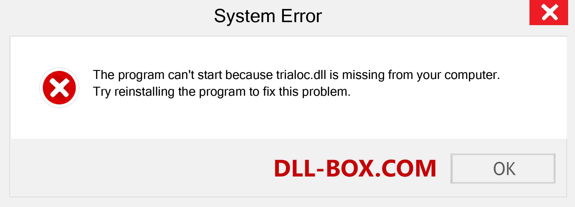  trialoc.dll file is missing?. Download for Windows 7, 8, 10 - Fix  trialoc dll Missing Error on Windows, photos, images