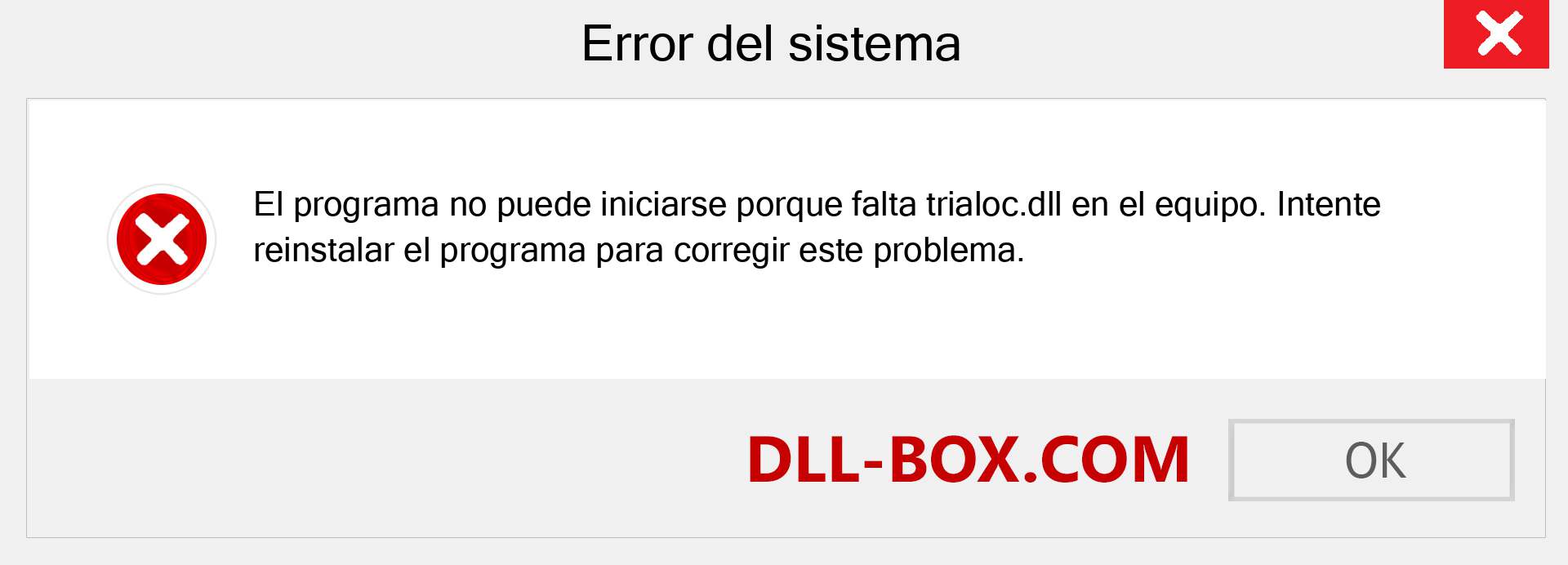 ¿Falta el archivo trialoc.dll ?. Descargar para Windows 7, 8, 10 - Corregir trialoc dll Missing Error en Windows, fotos, imágenes